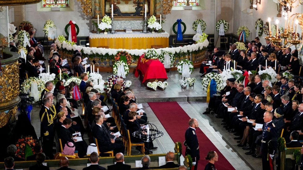 Photo of the state funeral of King Harald V of Norway