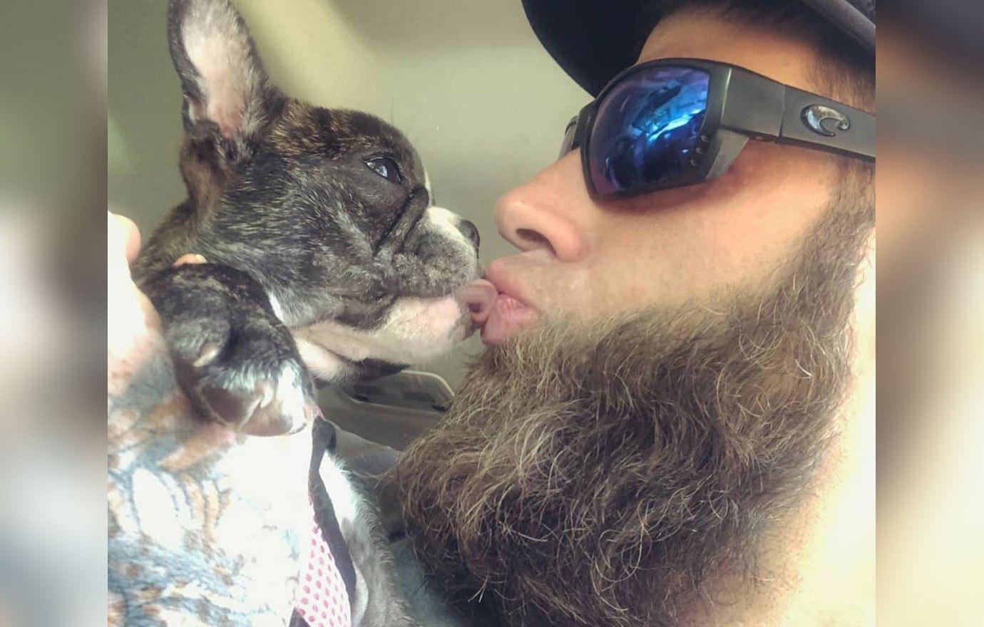 David Eason Kissing French Bulldog Nugget