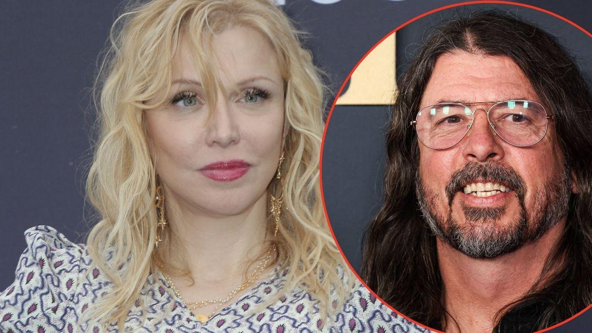 Split photos of Courtney Love and Dave Grohl