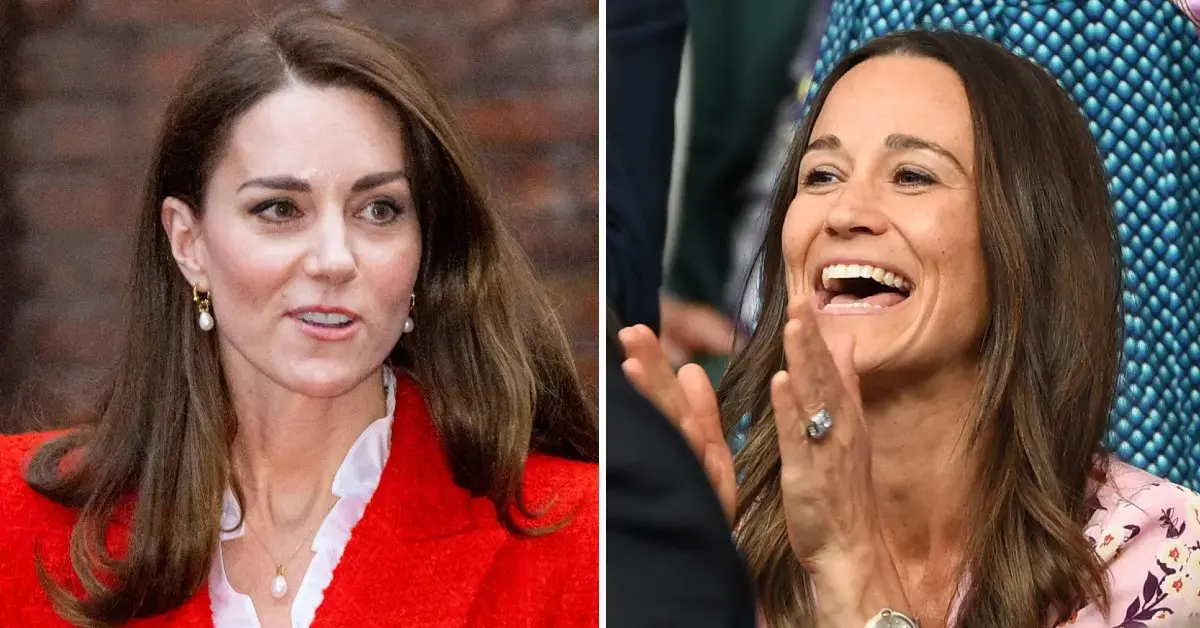 Split photo of Pippa Middleton and Kate Middleton