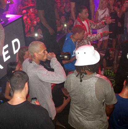 Chris Brown Enjoys Cannes Nightlife