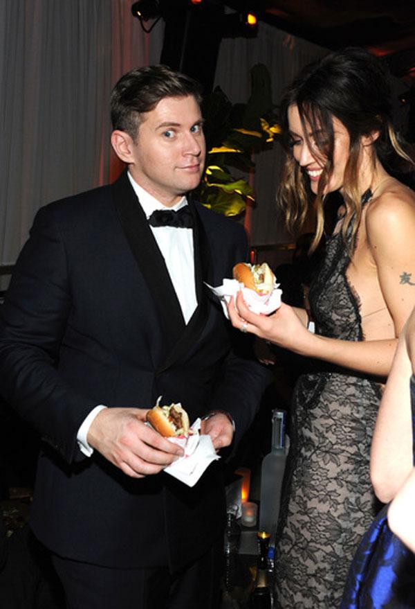 //Actor Alan Leech and Charlie Webster enjoy Fatburger