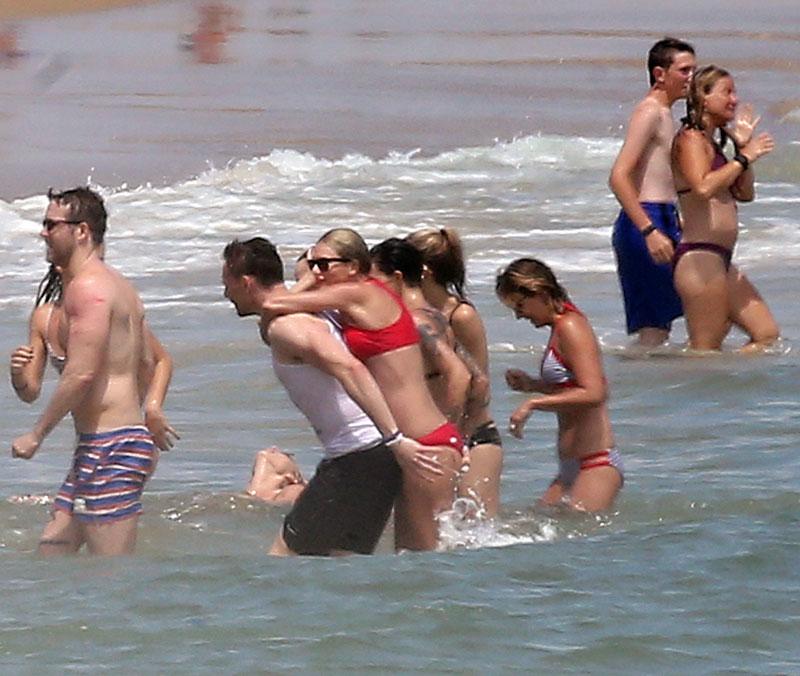 Tom Hiddleston Meets Taylor Swift's Bikini-Clad Squad -- Photos