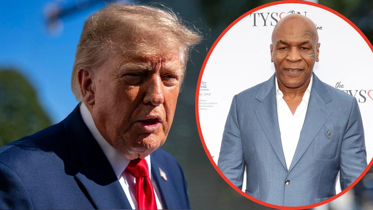 Split photos of Donald Trump and Mike Tyson