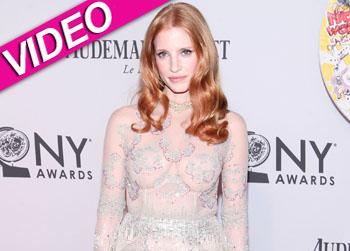 //jessica chastain sheer dress tonys