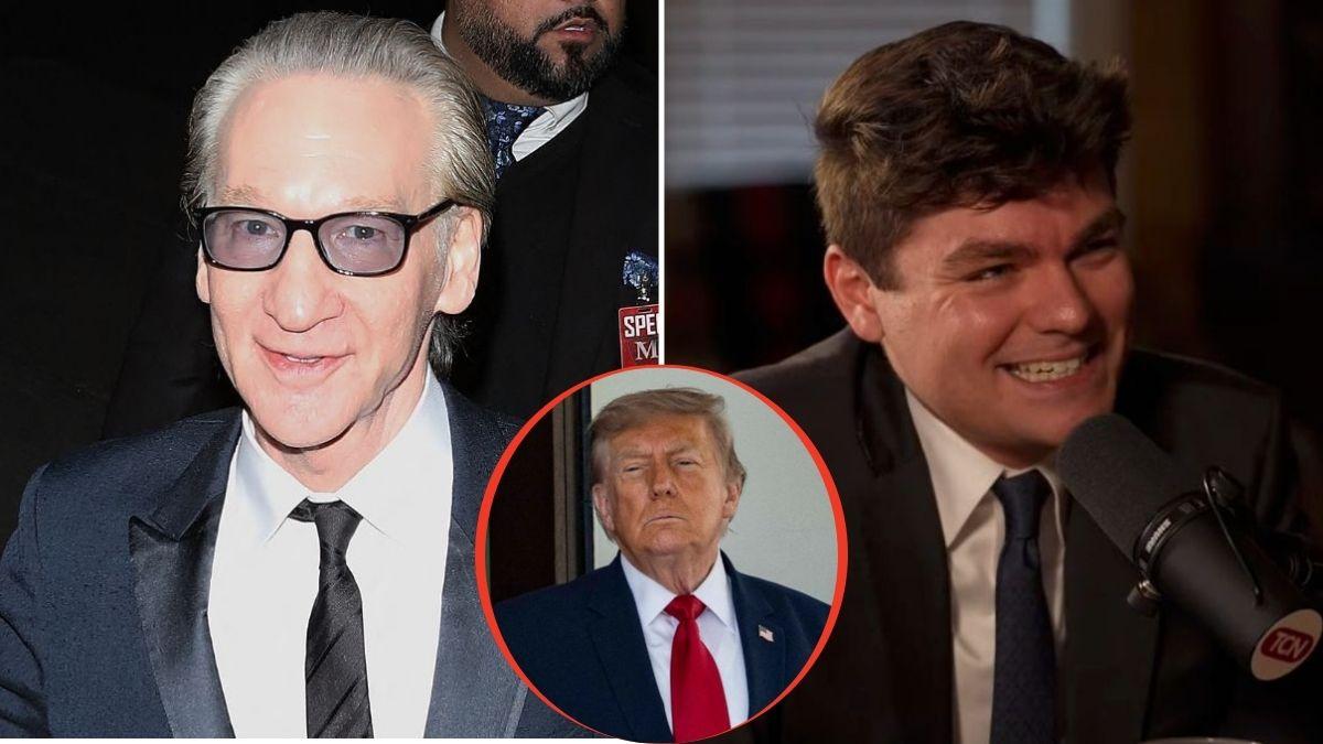 split image of Bill Maher; Nick Fuentes; Donald Trump