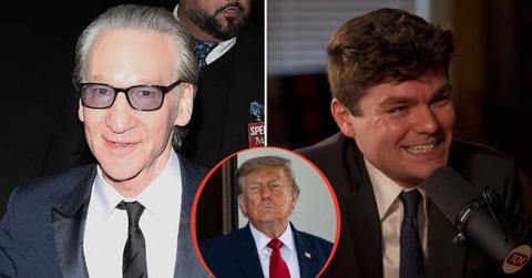 split image of Bill Maher; Nick Fuentes; Donald Trump