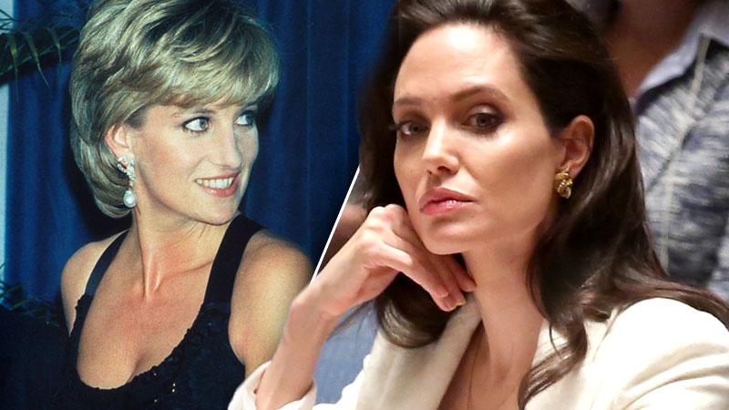 Angelina Jolie accessorizes her look with Princess Diana's