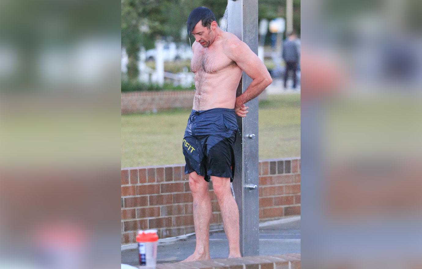 Hugh jackman shirtless body shower