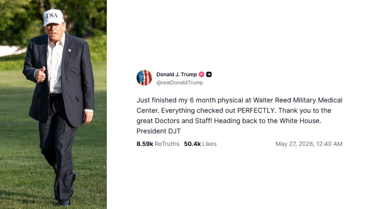 Photo of Donald Trump and his post