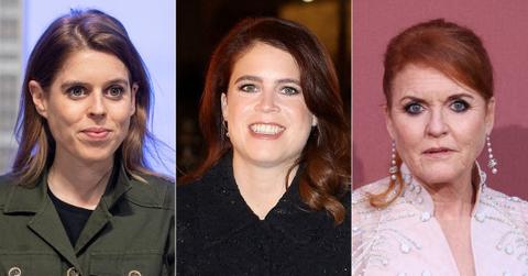 picture of Princesses Beatrice and Eugenie and Sarah Ferguson