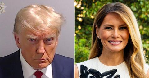 A mugshot of Donald Trump and Melania Trump