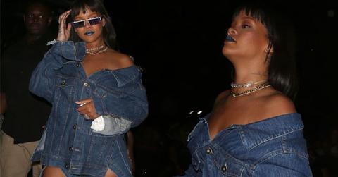 //rihanna coachella outfit denim pp