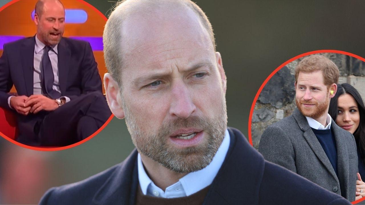 Split photos of Photo of Prince William. Prince Harry and Meghan Markle