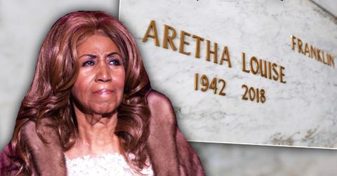 Aretha Franklin Looking Upset With Insets of Her Grave