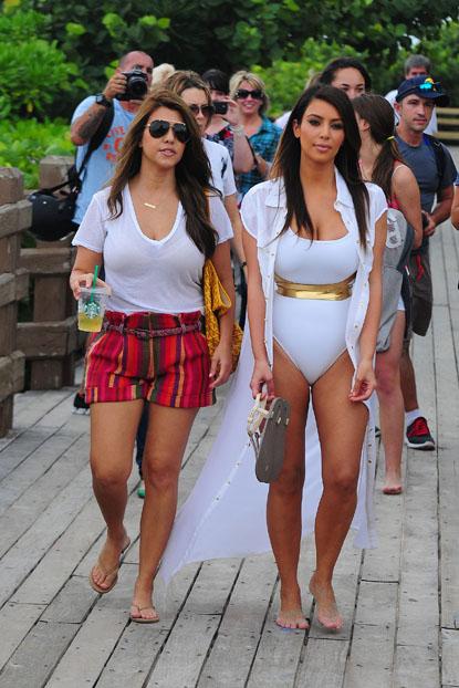 Kim And Kourtney Kardashian Sister Day At Miami Beach