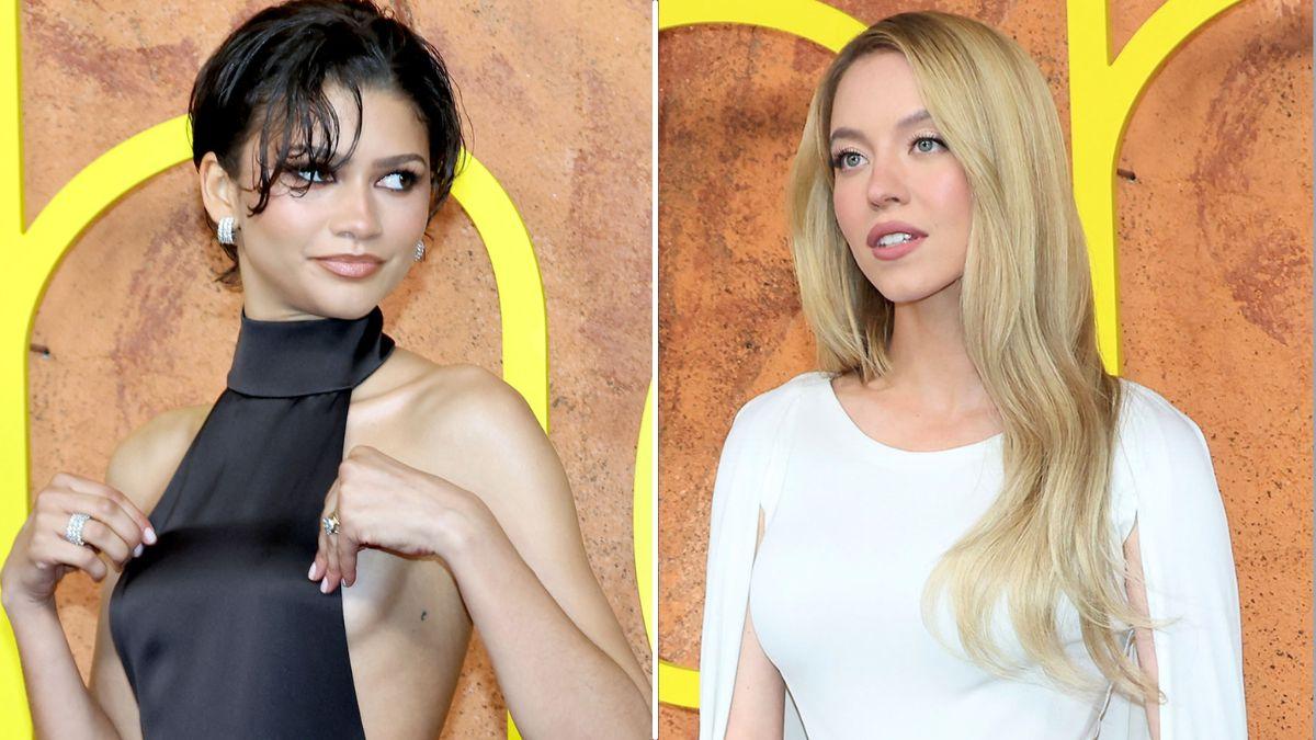 split photo of Zendaya and Sydney Sweeney