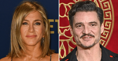 Split photo of Jennifer Aniston, Pedro Pascal