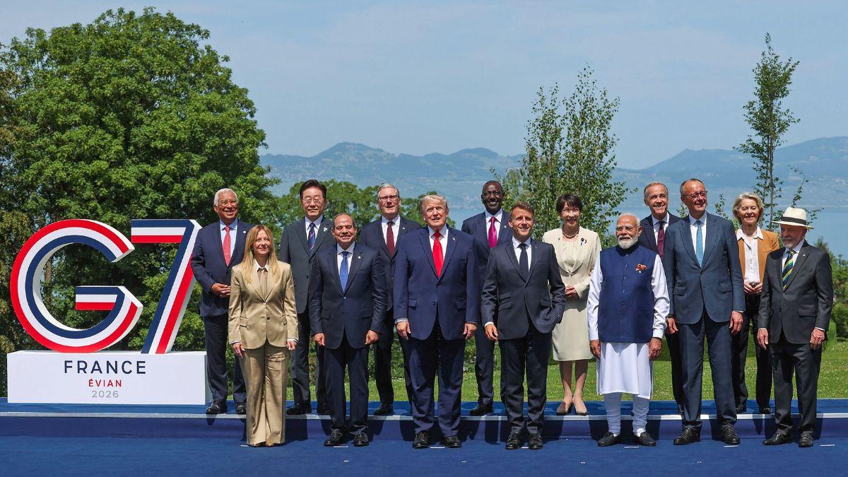 A photo of global leaders at the G7 Summit