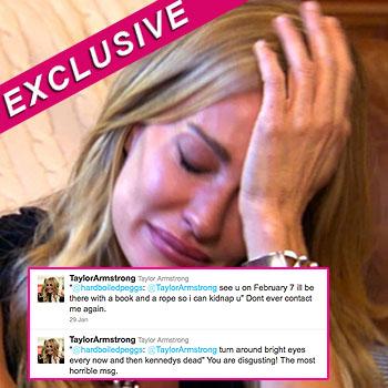 //taylor armstrong death threats twitter