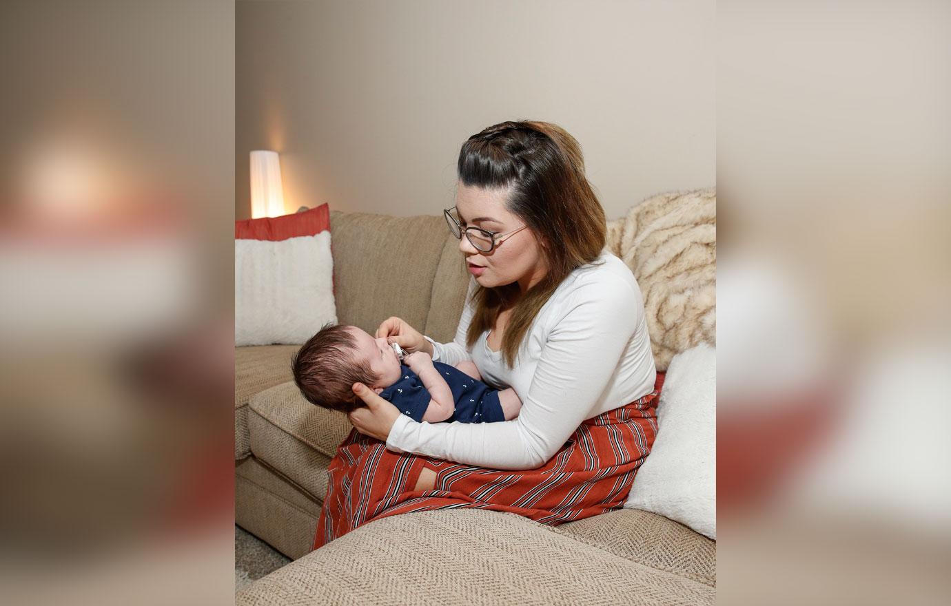 Amber Portwood with her baby James and Andrew at their house on June 14, 2018 in Indianapolis, Indiana.