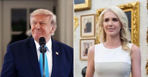 A photo of Donald Trump alongside a photo of Natalie Harp