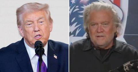 split image of Donald Trump and Steve Bannon