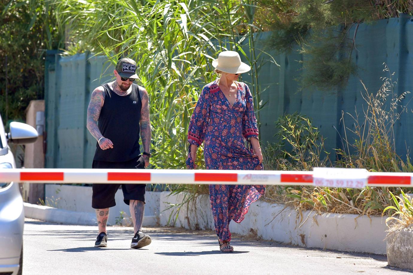 Cameron Diaz and Benji Madden strolling during holiday in St Tropez.