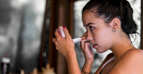 Woman Using Contacts