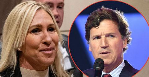 Photo of Marjorie Taylor Greene and Tucker Carlson