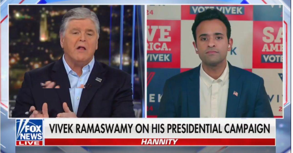 FOX News Host Sean Hannity Grills 2024 GOP Candidate Vivek Ramaswamy As ...