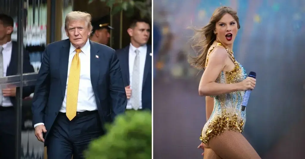 Composite photo of Donald Trump and Taylor Swift