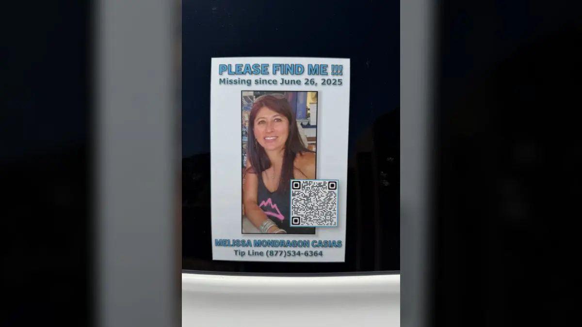 A photo of a missing person's flyer for Melissa Casias