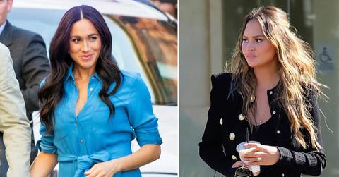 split photo of Meghan Markle and Chrissy Teigen