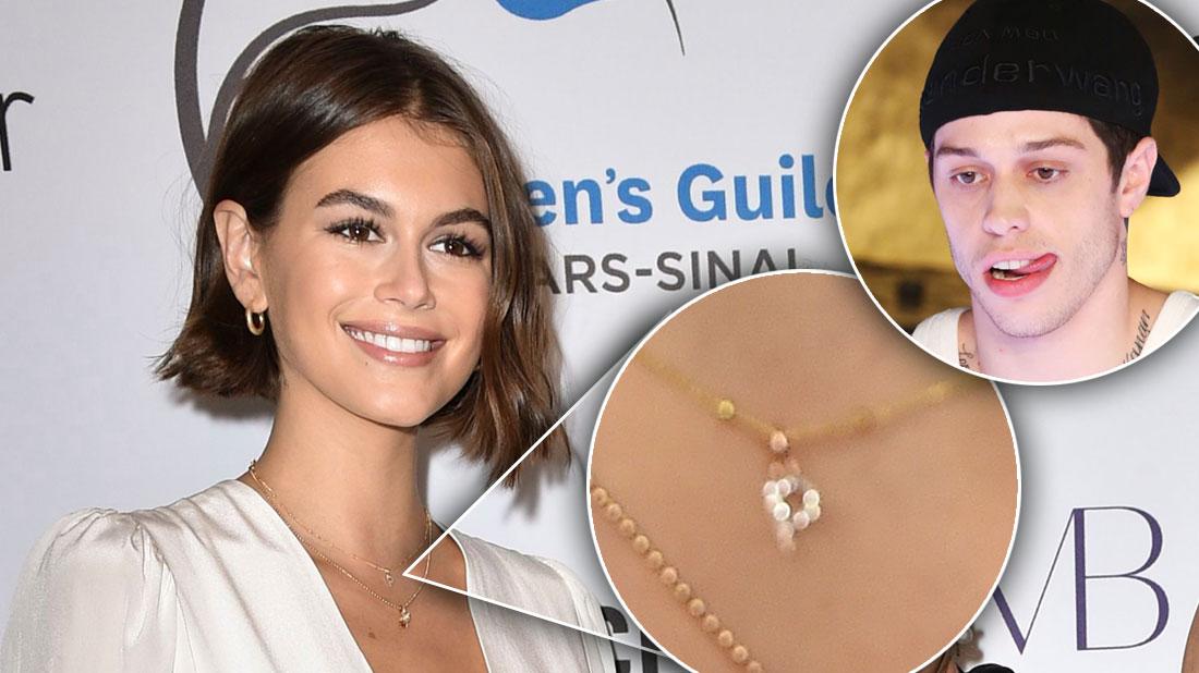 Kaia Gerber Wears ‘P’ Necklace Amid Pete Davidson Romance