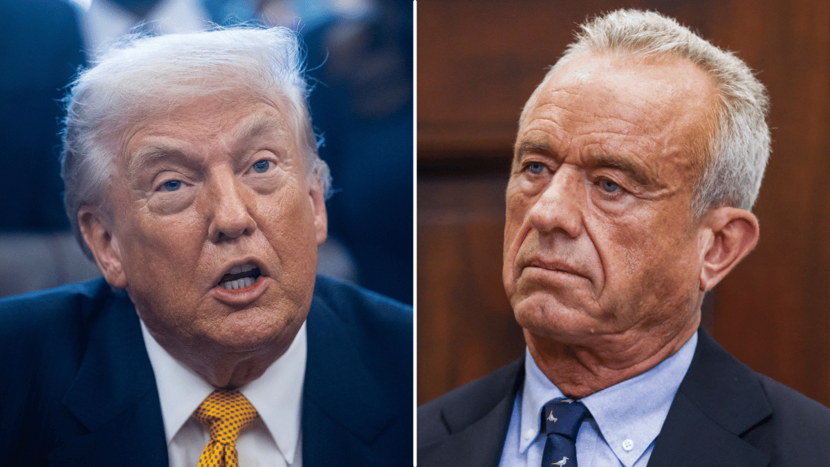Split photo of Donald Trump, Robert F. Kennedy Jr.