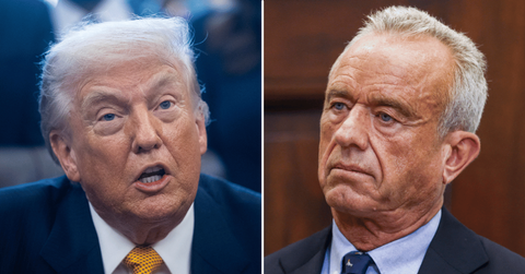 Split photo of Donald Trump, Robert F. Kennedy Jr.