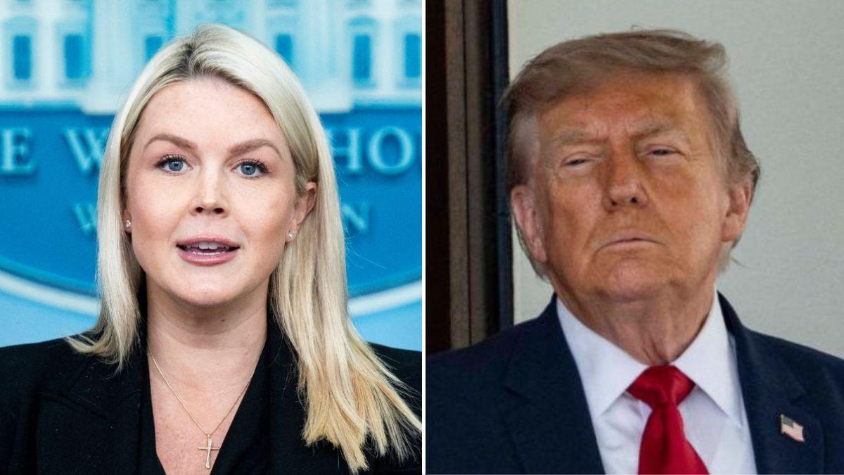 split image of Karoline Leavitt and Donald Trump