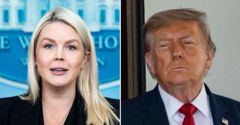 split image of Karoline Leavitt and Donald Trump