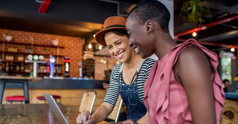 Friends Using Laptop