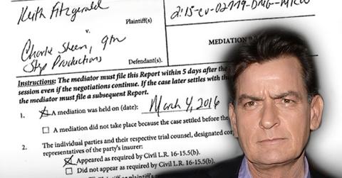 charlie sheen sued settlement keith fitzgerald