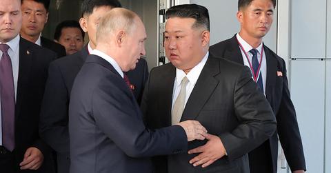 vladimir putin kim jong un exchange rifles russia military summitjpg