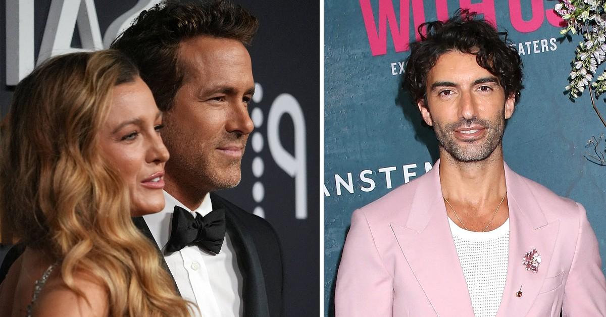 Split photo of Blake Lively and Ryan Reynolds, Justin Baldoni