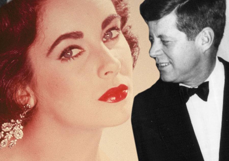 Elizabeth Taylor, John-F. Kennedy and Robert Stack Threesome