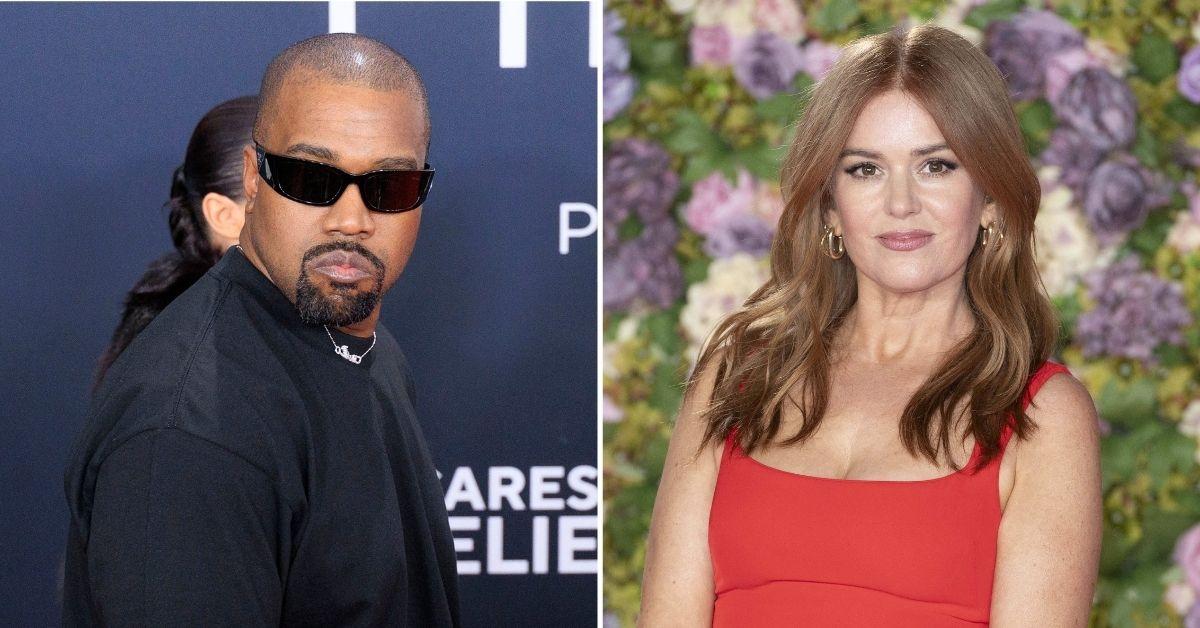 Split photo of Kanye West, Isla Fisher