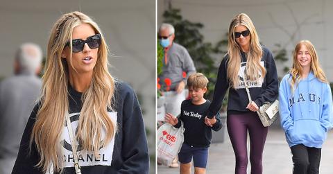 christina haack is seen out with kids in newport beach