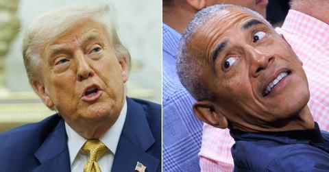 Split photo of Donald Trump, Barack Obama