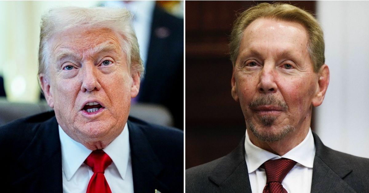 Photo of Donald Trump, Larry Ellison