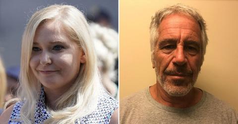 split photo of Virginia Giuffre and Jeffrey Epstein