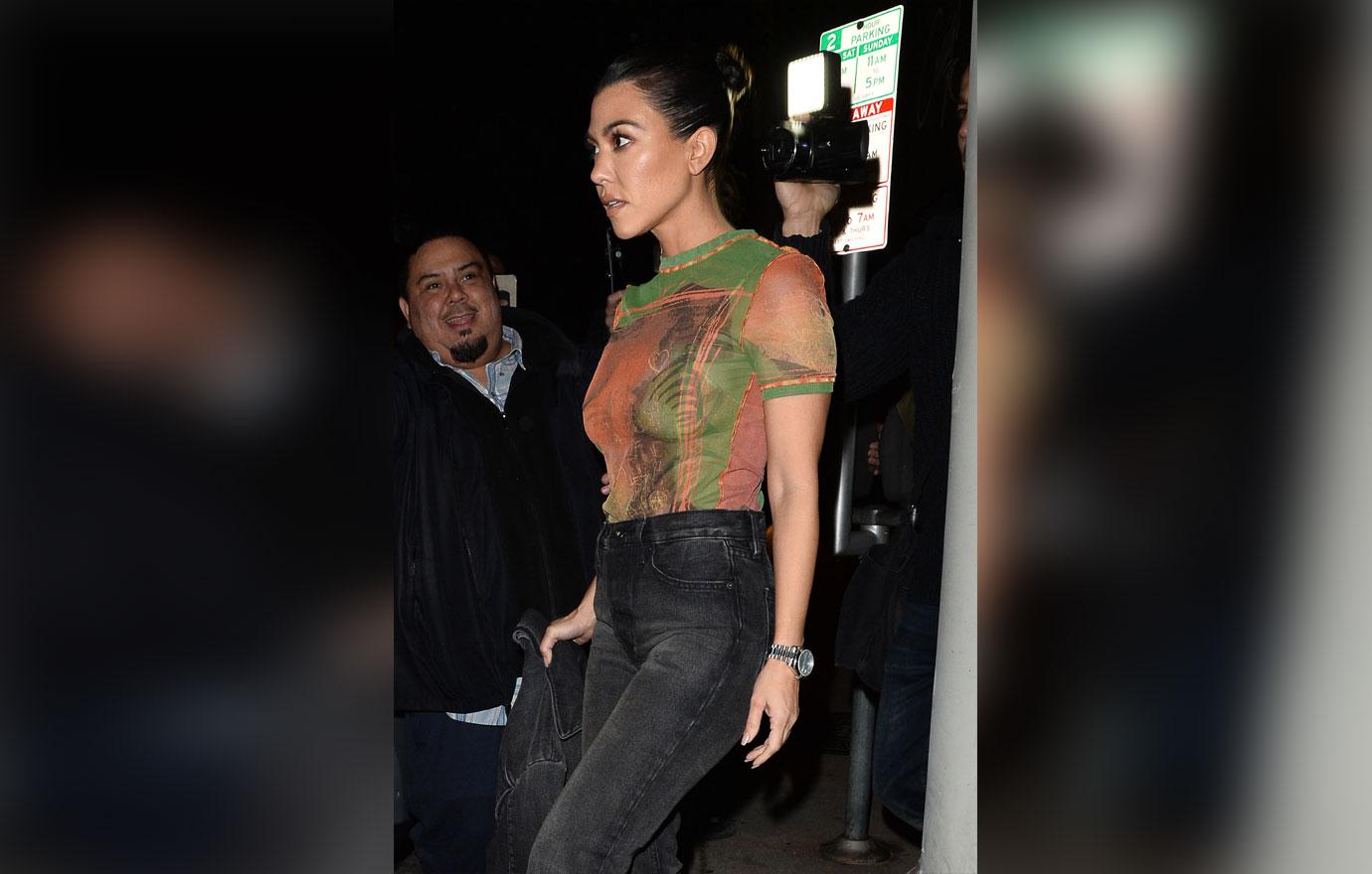 Kourtney Kardashian Rocks Sheer Top At Lakers Game With Kendall 5551